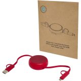 Vue 8 de Câble rétractable 5 en 1 Alasia de 100 cm en plastique recyclé et aluminium pour la synchronisation des données et la charge
