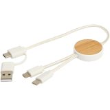 Vue 5 de Câble 5 en 1 Chechia en plastique recyclé de 30 cm pour la synchronisation des données et la charge rapide de 27 W avec détai