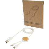 Vue 1 de Câble 5 en 1 Chechia en plastique recyclé de 150 cm pour la synchronisation des données et la charge rapide de 27 W avec déta