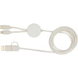 Vue 3 de Câble 5 en 1 Chechia en plastique recyclé de 150 cm pour la synchronisation des données et la charge rapide de 27 W avec déta