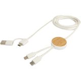Vue 5 de Câble 5 en 1 Chechia en plastique recyclé de 150 cm pour la synchronisation des données et la charge rapide de 27 W avec déta