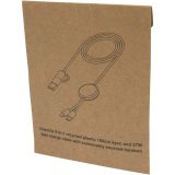 Vue 7 de Câble 5 en 1 Chechia en plastique recyclé de 150 cm pour la synchronisation des données et la charge rapide de 27 W avec déta