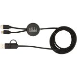 Vue 10 de Câble 5 en 1 Chechia en plastique recyclé de 150 cm pour la synchronisation des données et la charge rapide de 27 W avec déta