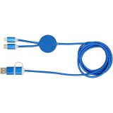 Vue 3 de Câble 5 en 1 Alasia en aluminium et plastique recyclés de 150 cm pour la synchronisation des données et la charge rapide de 2