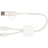 Vue 10 de Câble 5 en 1 Citala en plastique recyclé de 30 cm pour la synchronisation des données et la charge rapide de 27 W