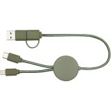 Vue 3 de Câble 5 en 1 Citala en plastique recyclé de 30 cm pour la synchronisation des données et la charge rapide de 27 W