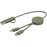 Vue 4 de Câble 5 en 1 Citala en plastique recyclé de 30 cm pour la synchronisation des données et la charge rapide de 27 W