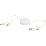 Vue 5 de Câble rétractable 5 en 1 Citala en plastique recyclé de 90 cm pour la synchronisation des données et la charge rapide de 40 W