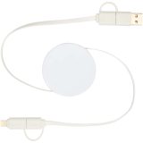 Vue 2 de Câble rétractable 5 en 1 Citala en plastique recyclé de 90 cm pour la synchronisation des données et la charge rapide de 40 W