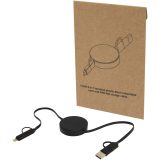 Vue 8 de Câble rétractable 5 en 1 Citala en plastique recyclé de 90 cm pour la synchronisation des données et la charge rapide de 40 W