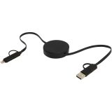 Vue 11 de Câble rétractable 5 en 1 Citala en plastique recyclé de 90 cm pour la synchronisation des données et la charge rapide de 40 W