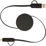 Vue 9 de Câble rétractable 5 en 1 Citala en plastique recyclé de 90 cm pour la synchronisation des données et la charge rapide de 40 W