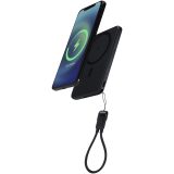 Vue 1 de Batterie externe magnétique SMART de 5 000 mAh en plastique recyclé avec cordon