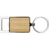Vue 2 de Porte-clés en bambou avec décapsuleur Snapper