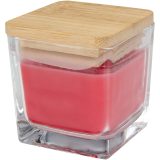 Vue 8 de Bougie carrée Ambra en verre avec couvercle en bambou