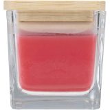 Vue 7 de Bougie carrée Ambra en verre avec couvercle en bambou