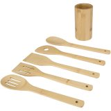 Vue 4 de Ensemble d’outils de cuisine Tala en bambou