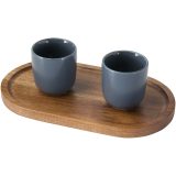 Vue 4 de Plateau de service Edge en acacia