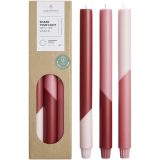Vue 1 de Bougies à rayures diagonales Originalhome Eden par lot de 3