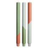 Vue 6 de Bougies à rayures diagonales Originalhome Eden par lot de 3