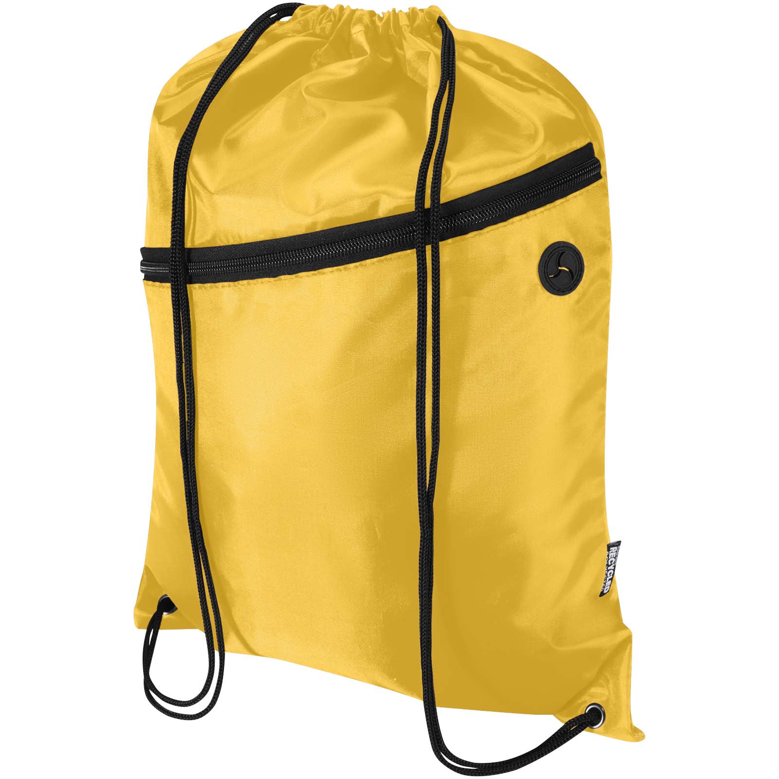 Sac à cordon Oriole en RPET avec poche avant zippée, 5 L