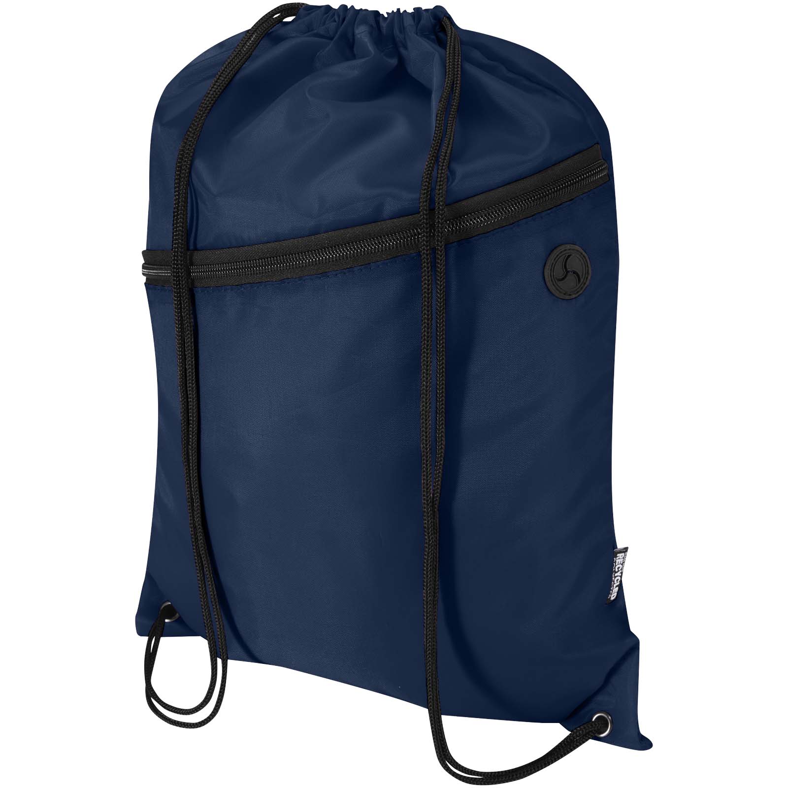 Sac à cordon Oriole en RPET avec poche avant zippée, 5 L