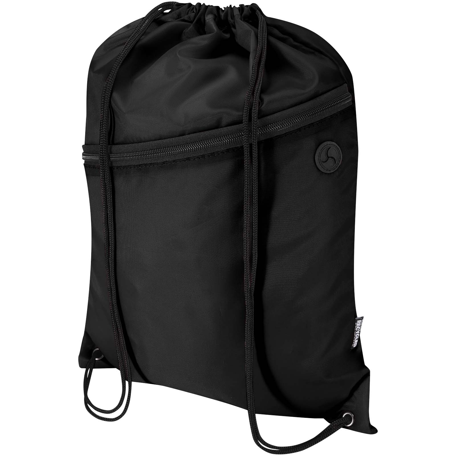 Sac à cordon Oriole en RPET avec poche avant zippée, 5 L