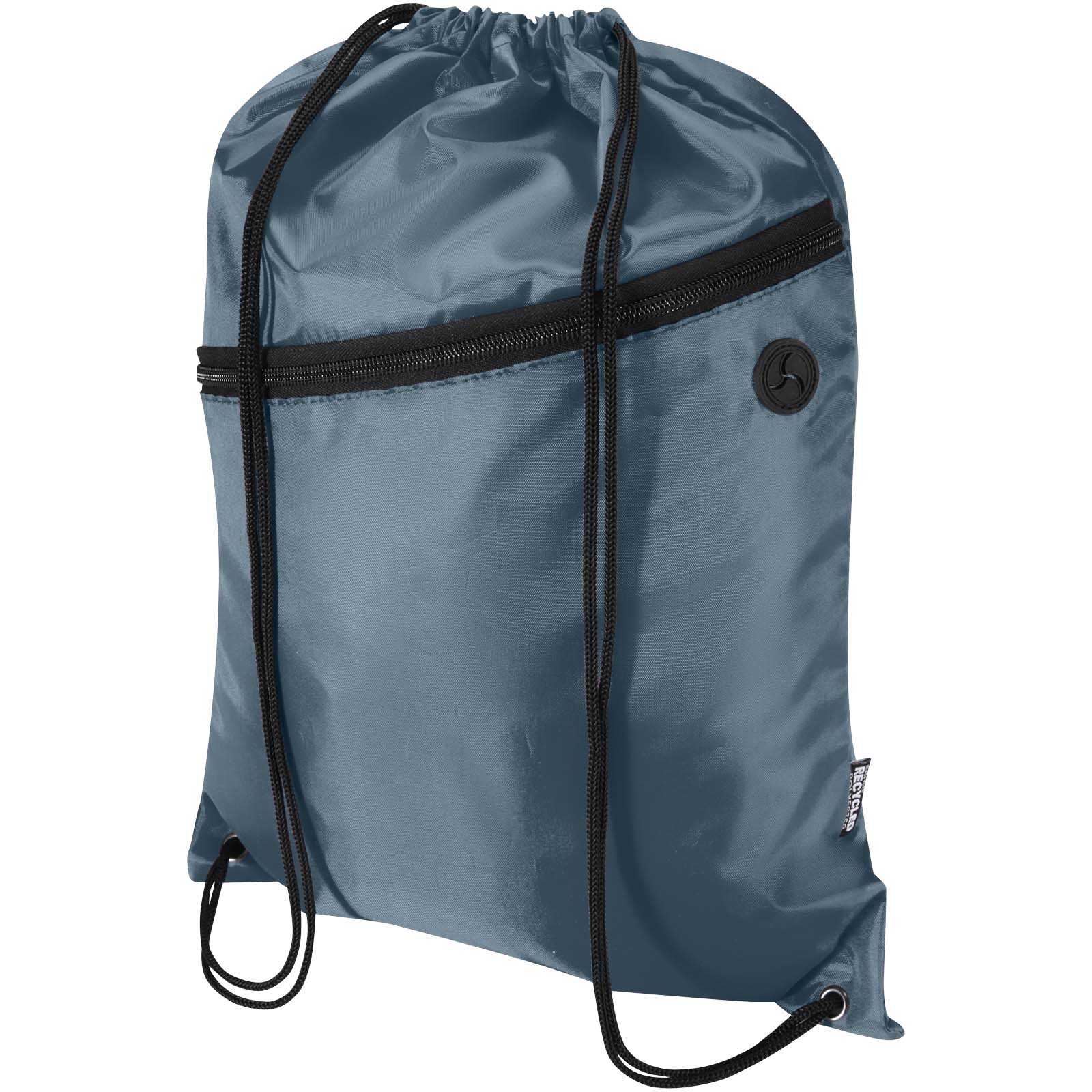 Sac à cordon Oriole en RPET avec poche avant zippée, 5 L