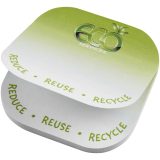 Vue 3 de Notes adhésives recyclées Sticky-Mate® de forme carrée avec coins arrondis