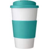 Vue 2 de Gobelet isolant Americano® 350ml avec bandeau antidérapant et couvercle anti-fuite