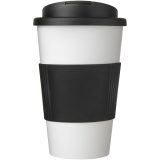 Vue 2 de Gobelet isolant Americano® 350ml avec bandeau antidérapant et couvercle anti-fuite