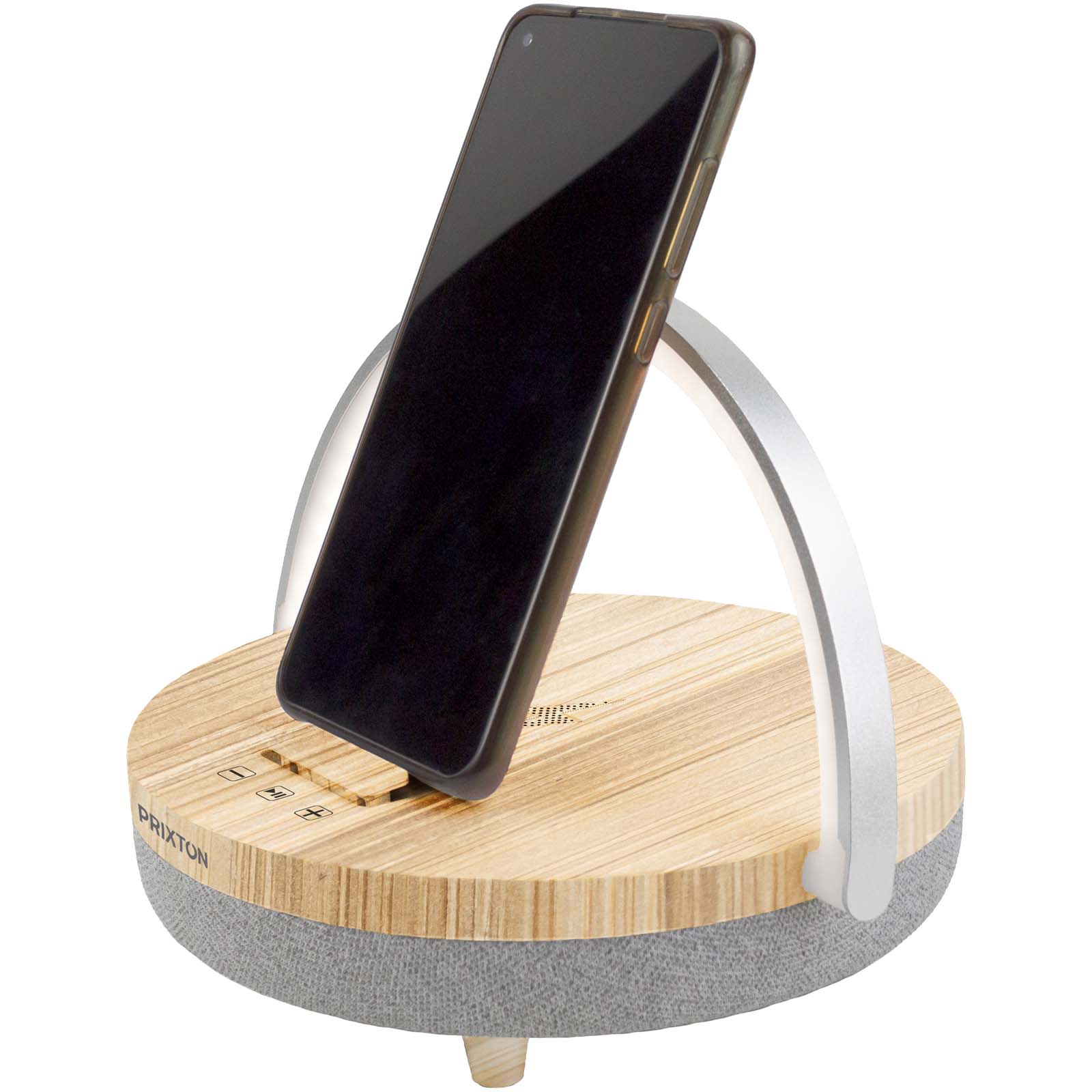 Enceinte Bluetooth® 4-en-1 Prixton de 10 W avec lumière LED et station de charge sans fil