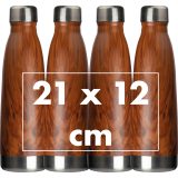 Vue 5 de Bouteille à double paroi avec optique bois Tampa