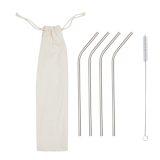 Vue 2 de DRINK HAPPY - Kit paille en acier inoxydable