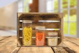 Vue 8 de MECOZI STORAGE S - Pots de rangement en verre, capacité env.450 ml