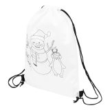Vue 2 de COLOURFUL SNOWMAN - Sac cordon à colorier