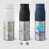 Vue 4 de Bouteille Borealis à couvercle à torsion en acier inoxydable recyclé - 650 ml
