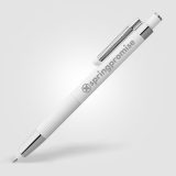 Vue 2 de Stylo Lisbon, aluminium recyclé, monochrome, stylet anti-stress