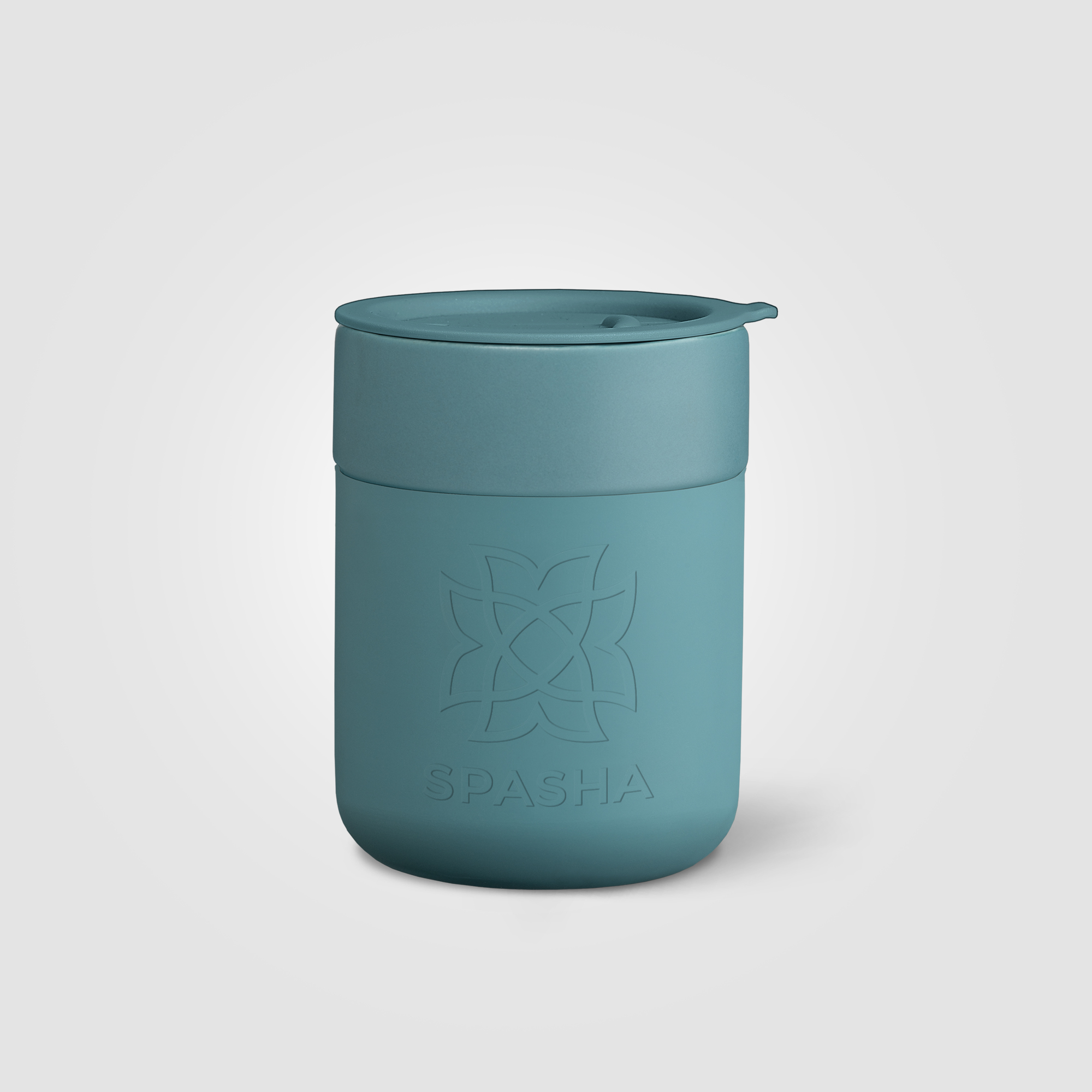 Obsidian - Mug en Céramique et Silicone Mat de 295 ml avec Couvercle