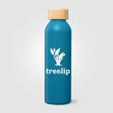 Vue 26 de Gourde Eden en acier inoxydable recyclé avec couvercle en bambou – 590 ml