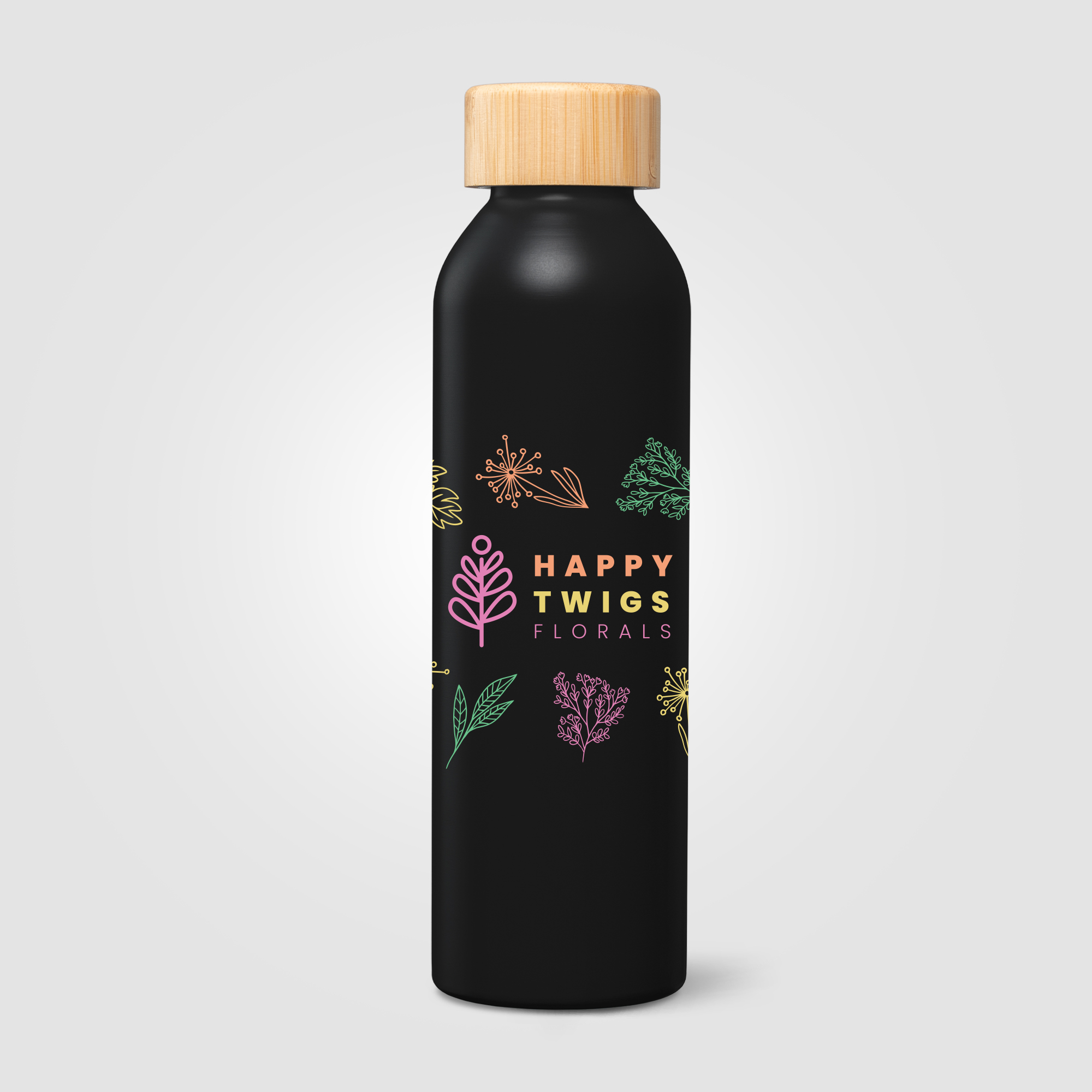 Gourde Eden en acier inoxydable recyclé avec couvercle en bambou – 590 ml