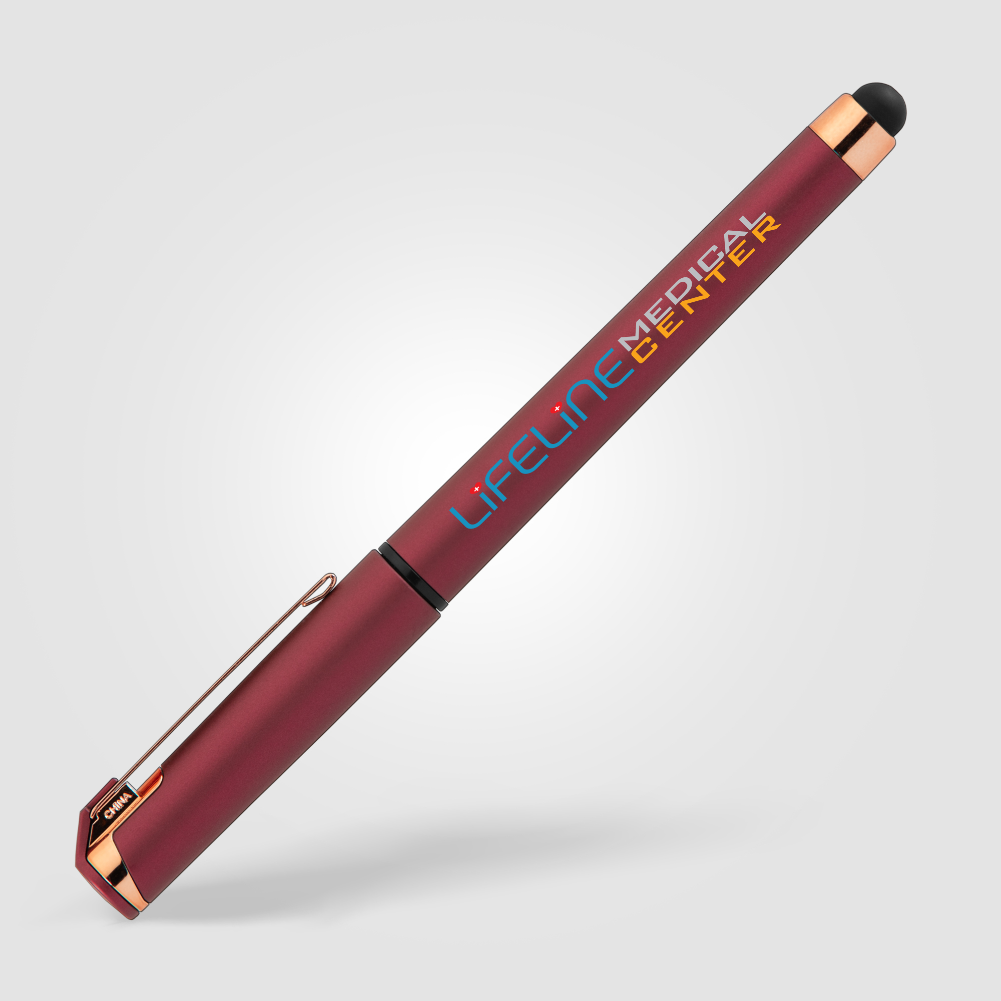 Islander Softy Rose Gold Designer Stylo à gel métallique avec stylet