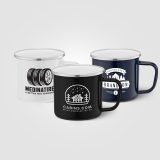 Vue 3 de Wyoming - 385 ml Mug de camping émaillé avec bord en acier inoxydable