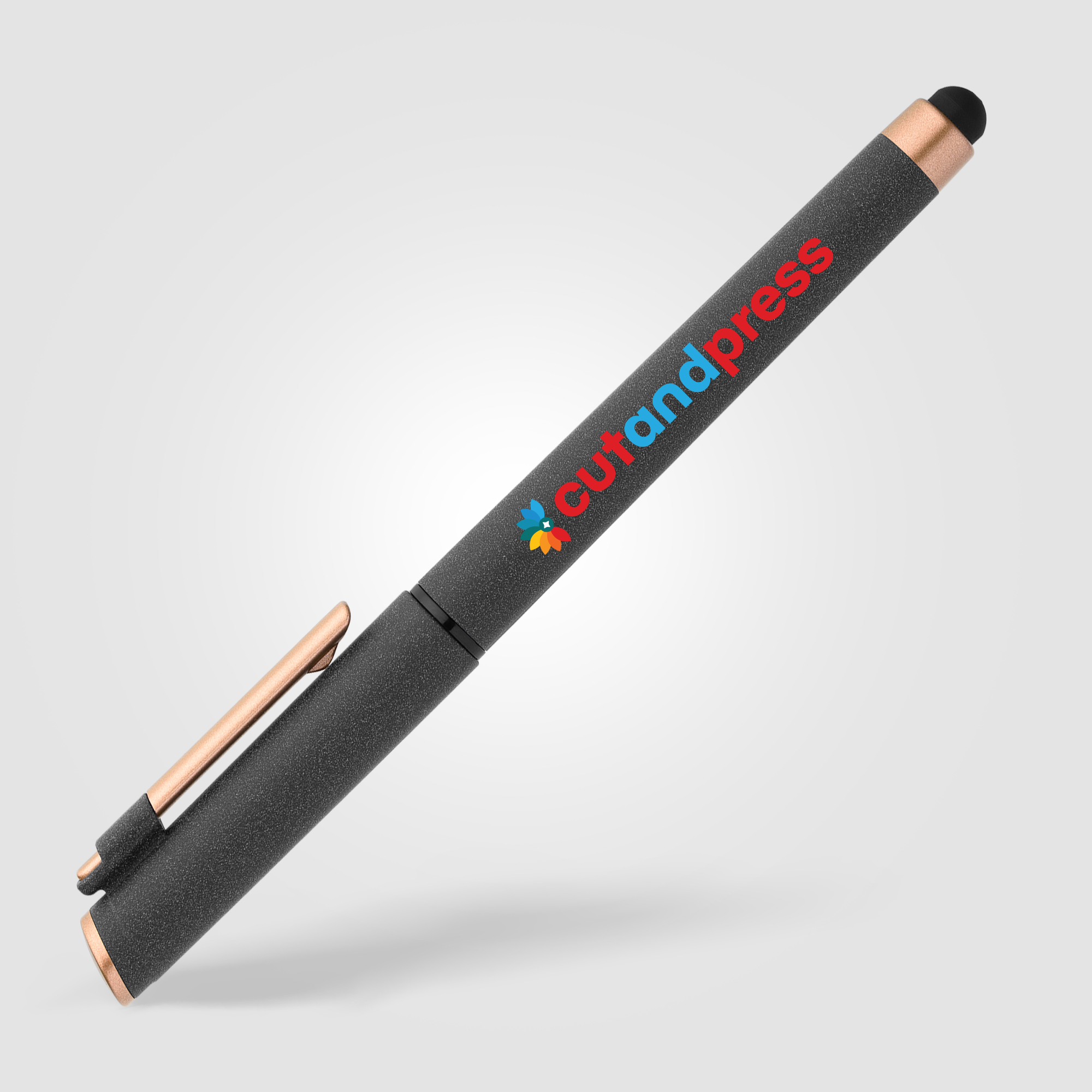 Stylo gel stylet York, plastique recyclé, finition bronze