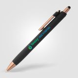 Vue 9 de Stylo bille stylet York, plastique recyclé, finition bronze