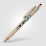 Vue 15 de Stylo bille stylet York, plastique recyclé, finition bronze