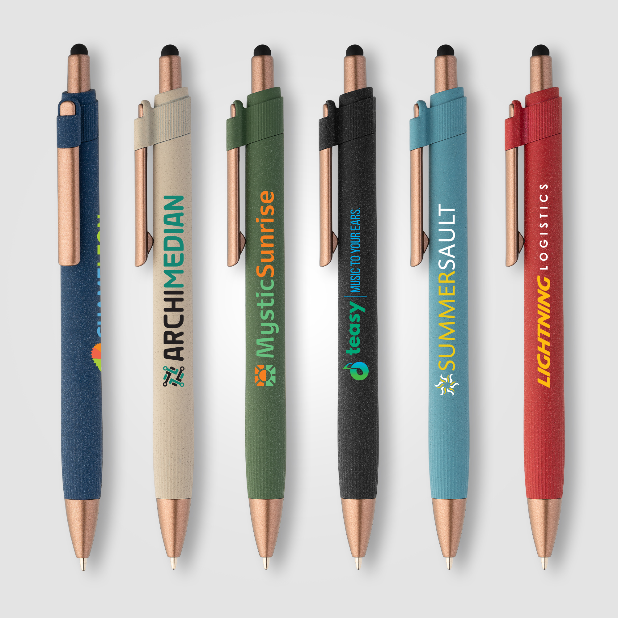 Stylo bille stylet York, plastique recyclé, finition bronze