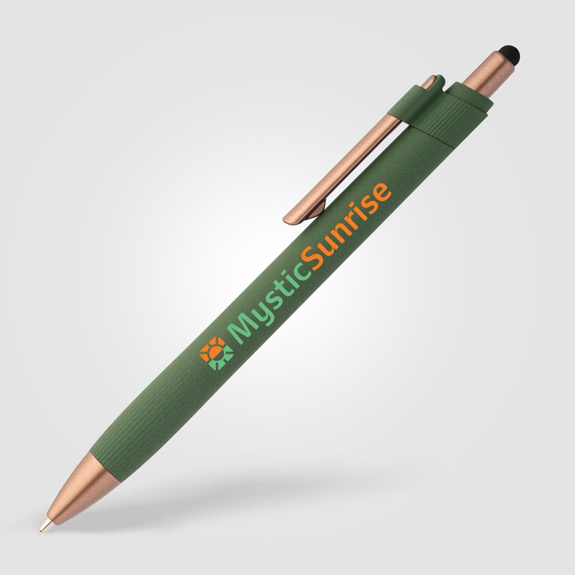 Stylo bille stylet York, plastique recyclé, finition bronze