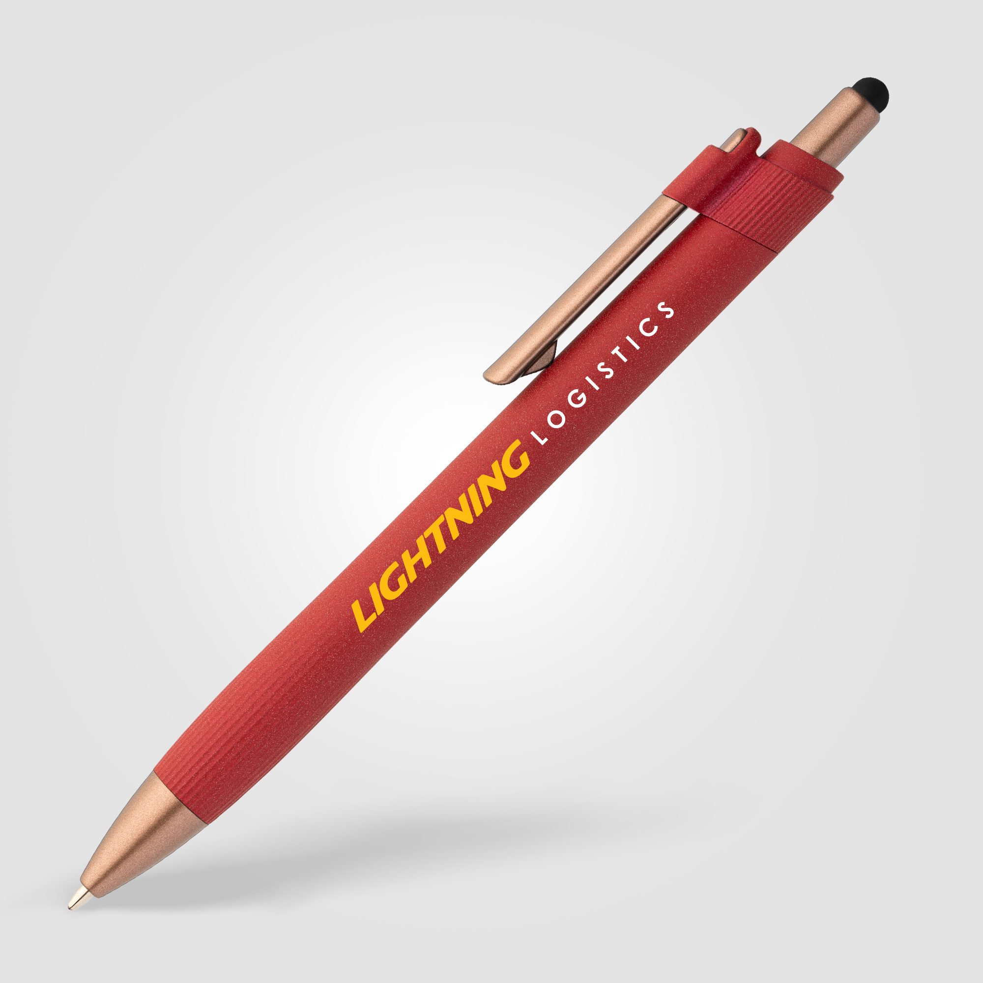 Stylo bille stylet York, plastique recyclé, finition bronze