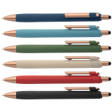 Vue 8 de Stylo bille stylet York, plastique recyclé, finition bronze